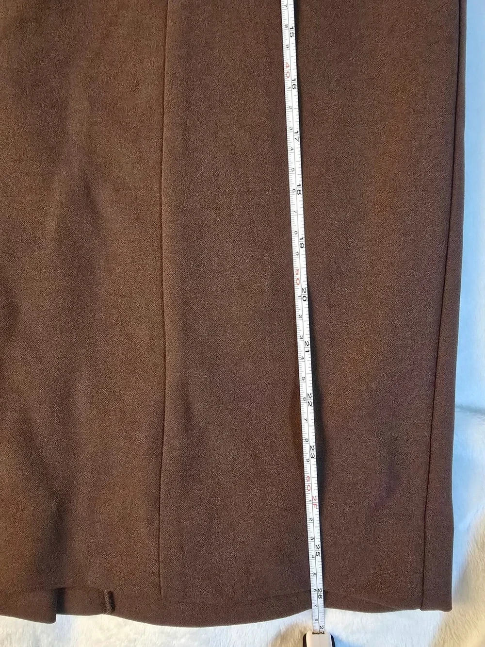 Anne Klein Chocolate Brown Ponte Pencil Skirt with Silver Buckle